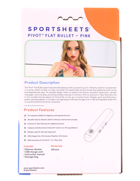 SPORTSHEETS PIVOT FLAT BULLET, PINK