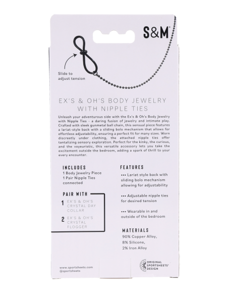 SPORTSHEETS EX'S AND OH'S BODY JEWELRY WITH NIPPLE TIES