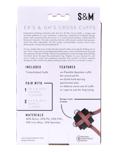 SPORTSHEETS EX'S AND OH'S CROSS CUFFS