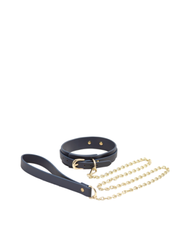 COLLAR Y CORREA BONDAGE COUTURE AZUL
