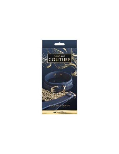 COLLAR Y CORREA BONDAGE COUTURE AZUL