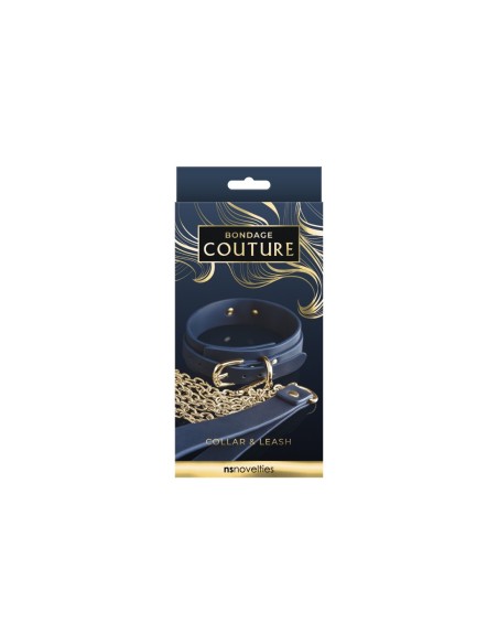 COLLAR Y CORREA BONDAGE COUTURE AZUL