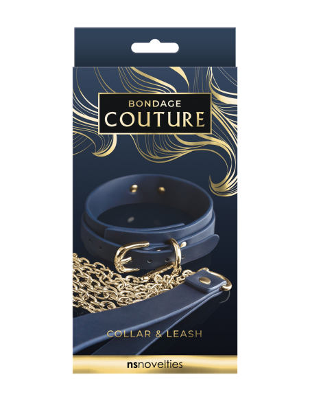 COLLAR Y CORREA BONDAGE COUTURE AZUL