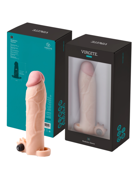 VIRGITE S5 REALISTIC VIBRATING PENIS SLEEVE S5 19 CM FLESH