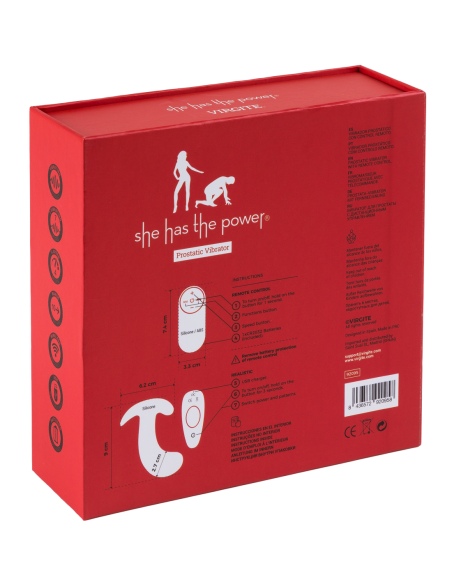 VIRGITE  PROSTATIC VIBRATOR WITH REMOTE CONTROL BLACK