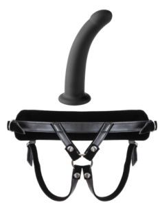 VIRGITE  UNIVERSAL HARNESS WITH BLACK DILDO SIZE S BLACK