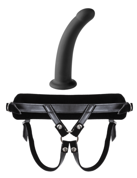 VIRGITE  UNIVERSAL HARNESS WITH BLACK DILDO SIZE S BLACK