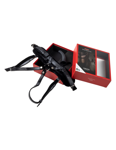 VIRGITE  UNIVERSAL HARNESS WITH BLACK DILDO SIZE S BLACK