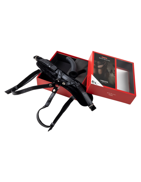 VIRGITE  UNIVERSAL HARNESS WITH BLACK DILDO SIZE M BLACK