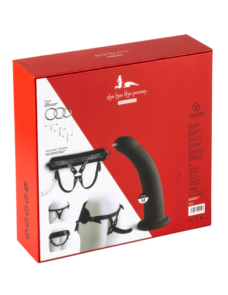 VIRGITE ARNÉS UNIVERSAL CON CONSOLADOR NEGRO TALLA M NEGRO