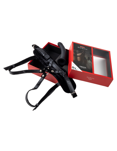 VIRGITE  UNIVERSAL HARNESS WITH BLACK DILDO SIZE L BLACK