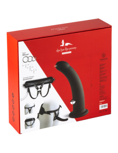 VIRGITE  UNIVERSAL HARNESS WITH BLACK DILDO...