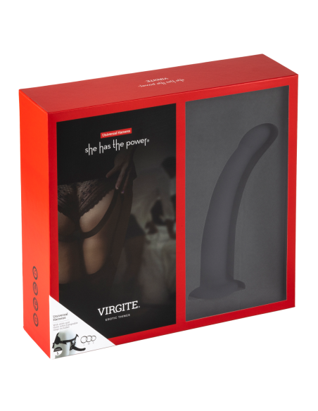 VIRGITE ARNÉS UNIVERSAL CON CONSOLADOR NEGRO TALLA L NEGRO