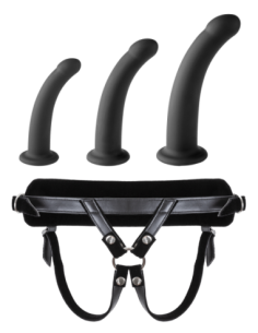 VIRGITE  UNIVERSAL HARNESS WITH BLACK DILDO SET SIZES S M...