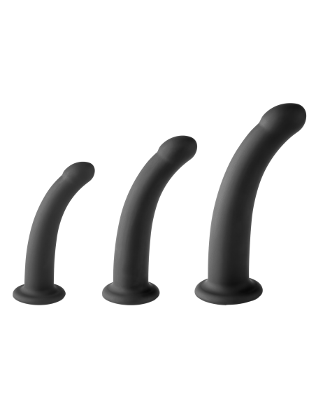 VIRGITE  UNIVERSAL HARNESS WITH BLACK DILDO SET SIZES S M L BLACK