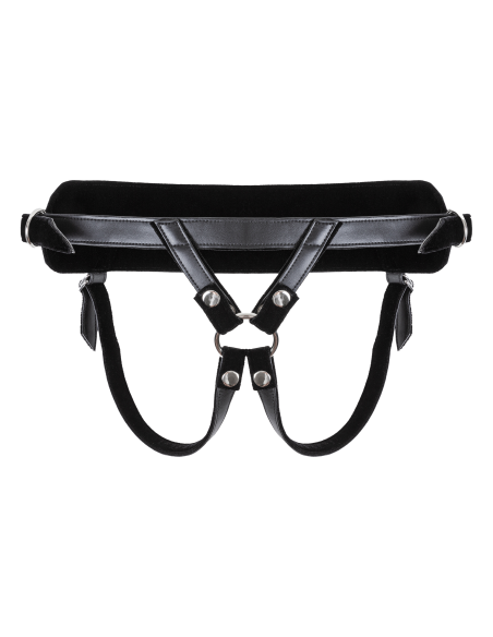 VIRGITE  UNIVERSAL HARNESS WITH BLACK DILDO SET SIZES S M L BLACK