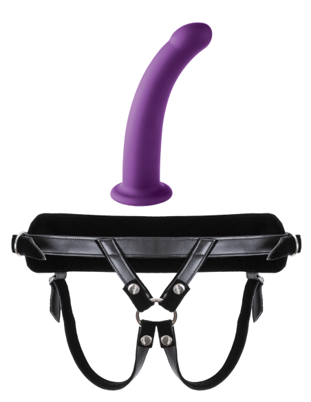 VIRGITE  UNIVERSAL HARNESS WITH PURPLE DILDO SIZE L PURPLE