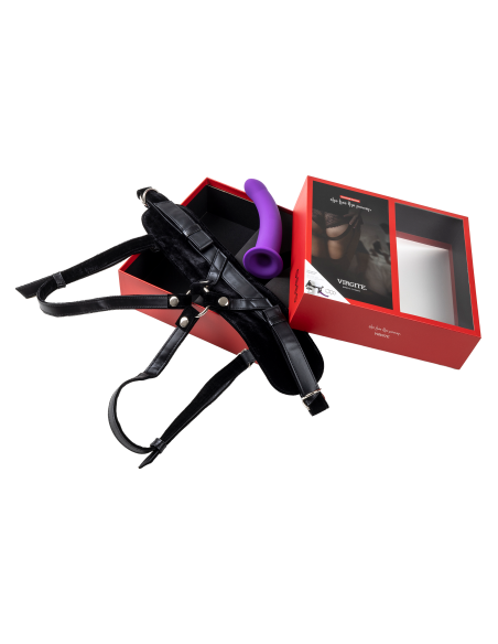 VIRGITE  UNIVERSAL HARNESS WITH PURPLE DILDO SIZE L PURPLE