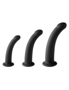 VIRGITE  SET OF 3 DILDOS SIZES S M L BLACK BLACK