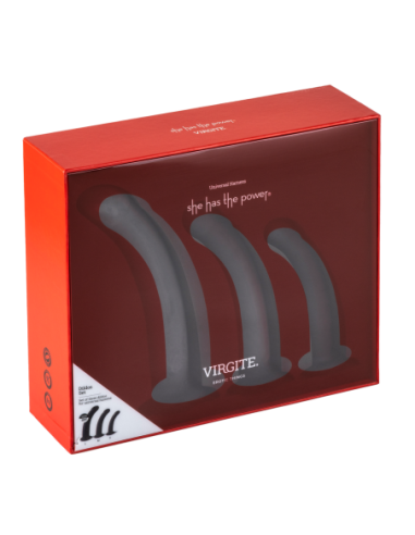 VIRGITE  SET OF 3 DILDOS SIZES S M L BLACK BLACK