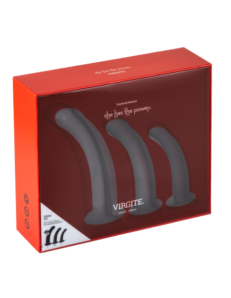VIRGITE  SET OF 3 DILDOS SIZES S M L BLACK BLACK