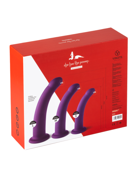 VIRGITE  SET OF 3 DILDOS SIZES S M L PURPLE PURPLE