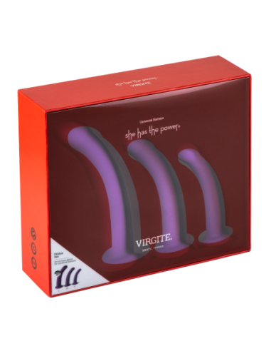 VIRGITE  SET OF 3 DILDOS SIZES S M L PURPLE PURPLE