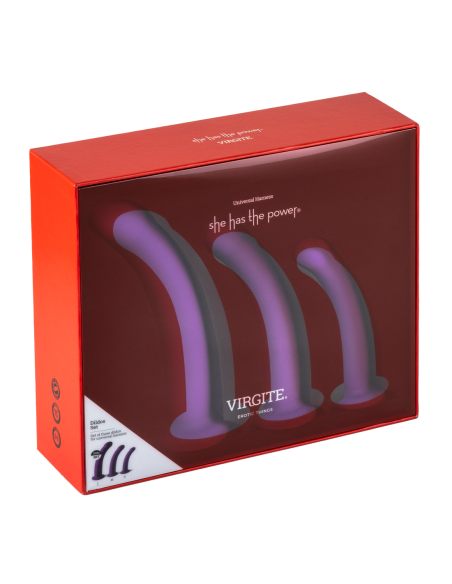 VIRGITE  SET OF 3 DILDOS SIZES S M L PURPLE PURPLE