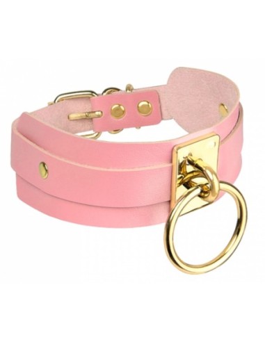 KINKY DIVA O-RING COLLAR PINK/GOLD