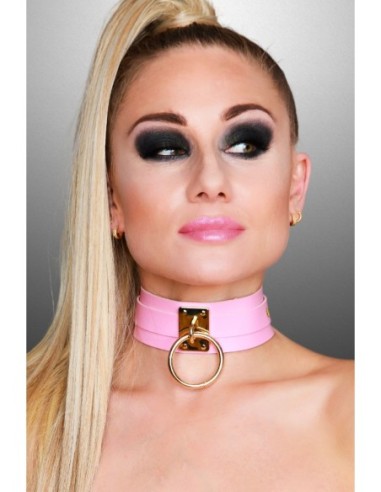 KINKY DIVA COLLAR CON JUNTA TÓRICA ROSA/DORADO