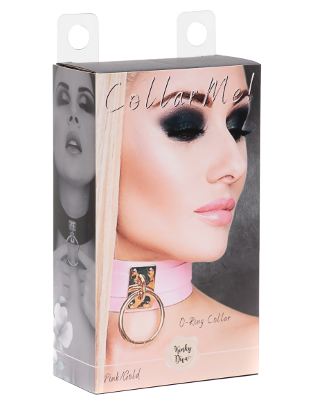 KINKY DIVA O-RING COLLAR PINK/GOLD