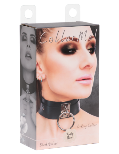 KINKY DIVA COLLAR DE JUNTA TÓRICA NEGRO/PLATEADO