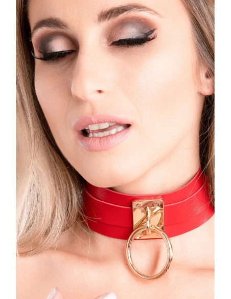 KINKY DIVA COLLAR DE JUNTA TÓRICA ROJO/DORADO
