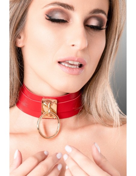 KINKY DIVA COLLAR DE JUNTA TÓRICA ROJO/DORADO