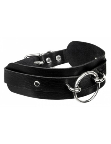 KINKY DIVA O-RING FRONT COLLAR BLACK/SILVER