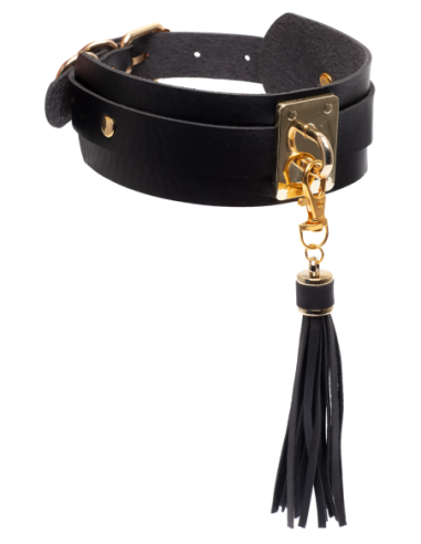 KINKY DIVA TEASING TASSEL COLLAR BLACK/GOLD