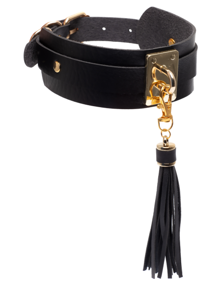 KINKY DIVA CUELLO DE BORLA NEGRO/DORADO