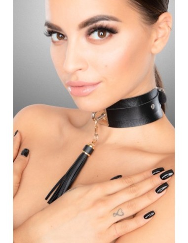 KINKY DIVA TEASING TASSEL COLLAR BLACK/GOLD