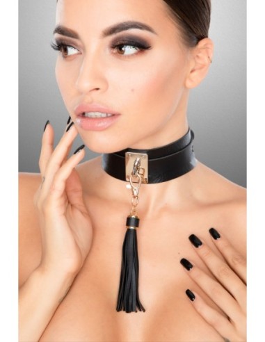 KINKY DIVA TEASING TASSEL COLLAR BLACK/GOLD