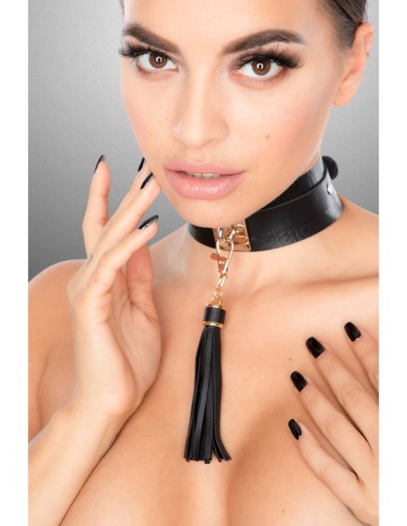 KINKY DIVA CUELLO DE BORLA NEGRO/DORADO