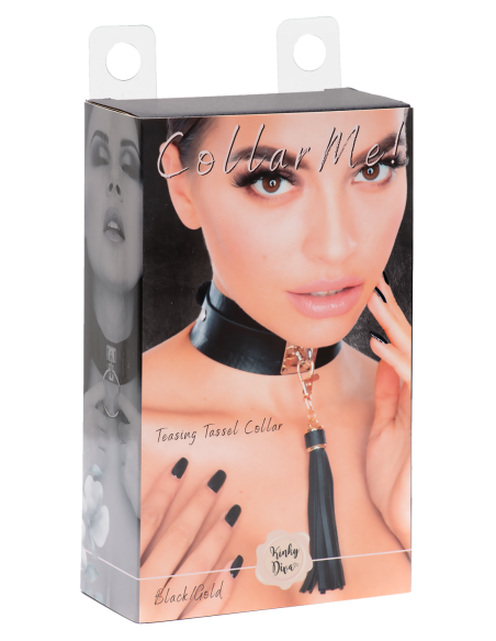 KINKY DIVA CUELLO DE BORLA NEGRO/DORADO