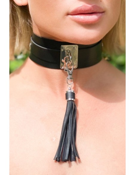 KINKY DIVA CUELLO DE BORLA NEGRO/PLATA