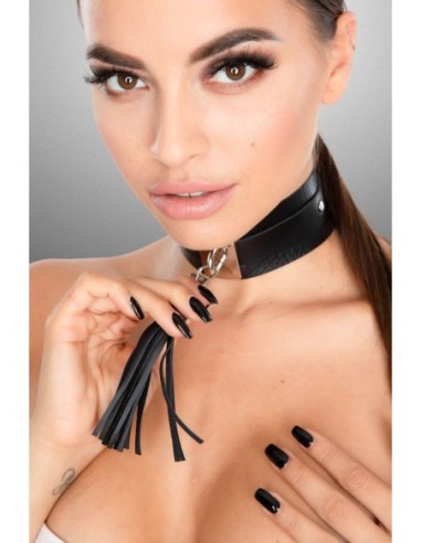 KINKY DIVA CUELLO DE BORLA NEGRO/PLATA