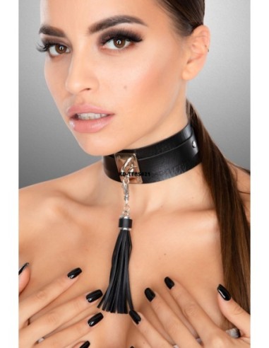 KINKY DIVA TEASING TASSEL COLLAR BLACK/SILVER
