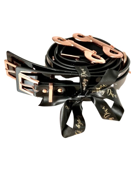 KINKY DIVA WRIST & THIGH CUFFS BLACK
