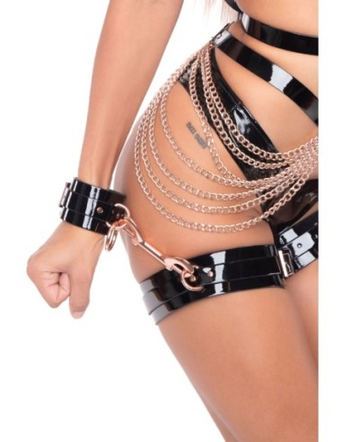 KINKY DIVA WRIST & THIGH CUFFS BLACK