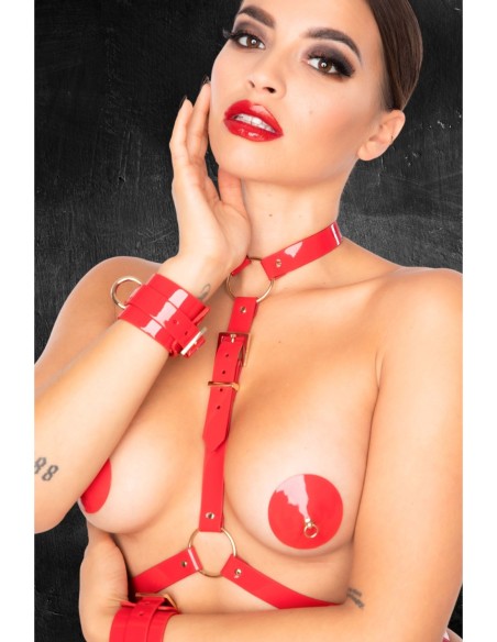 KINKY DIVA BODY HARNESS RED
