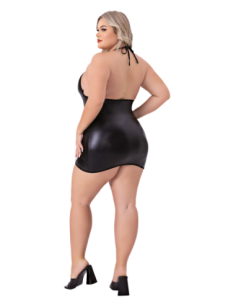 WETLOOK & MESH MINI DRESS BLACK, Q 2