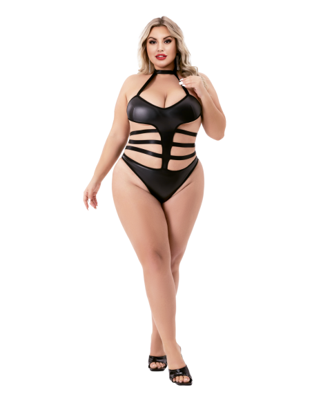 TOP HALTER WETLOOK TEDDY NEGRO, Q