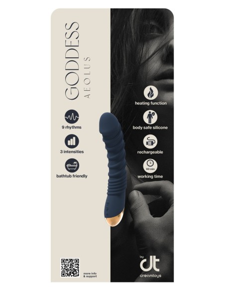 INCRUSTACIÓN DREAMTOYS GODDESS COLLECTION VIBRADOR DE SILICONA LÍQUIDA AEOLUS CON FUNCIÓN DE CALENTAMIENTO